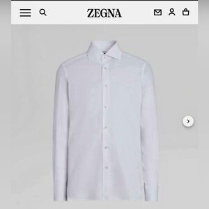 Ermenegildo Zegna Classic White Long-Sleeve Dress Shirt